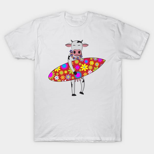 Surfing Cow T-Shirt by yeoys